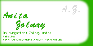 anita zolnay business card